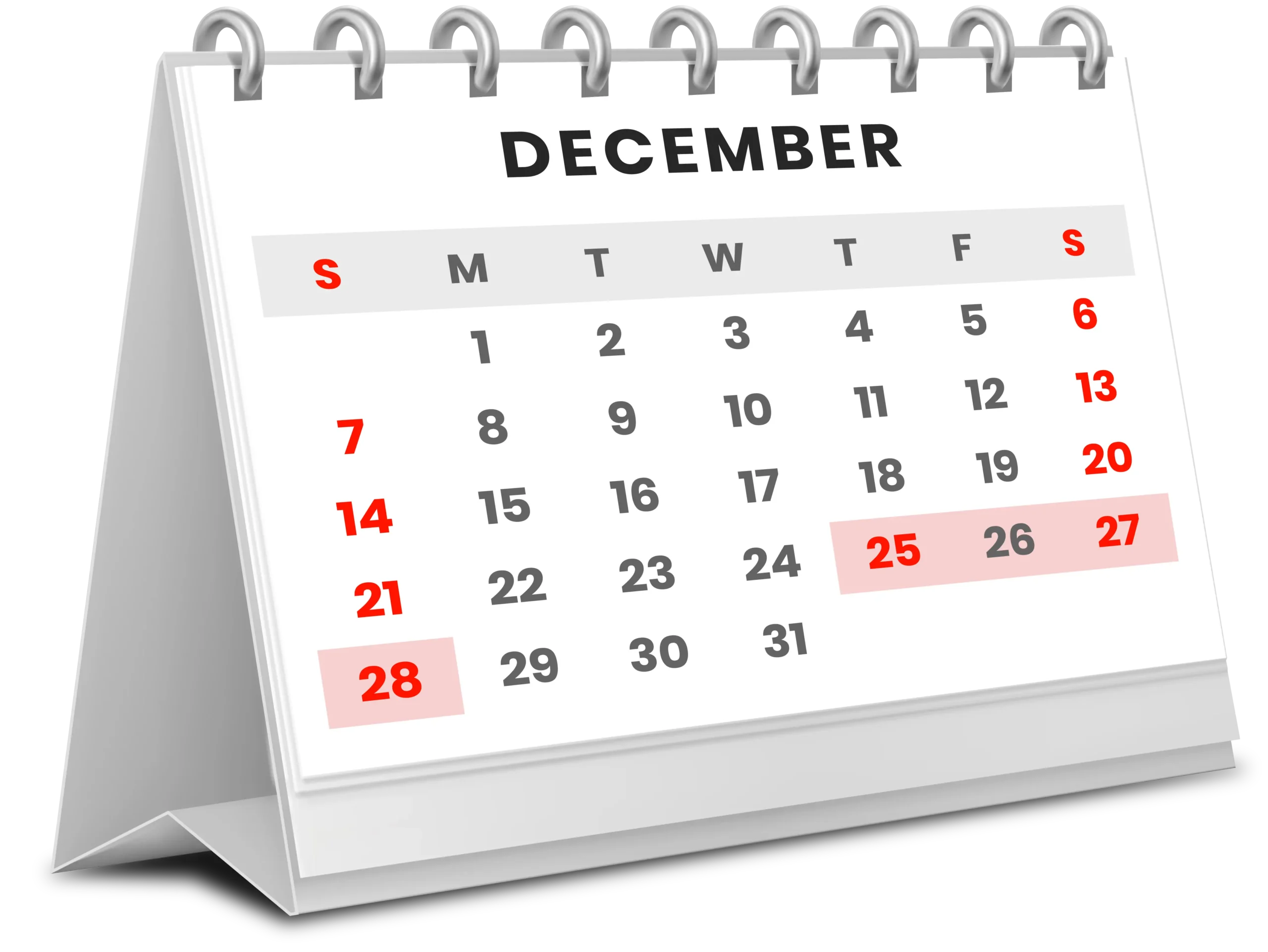 Long weekend in december 2025