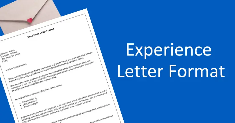 Experience letter format